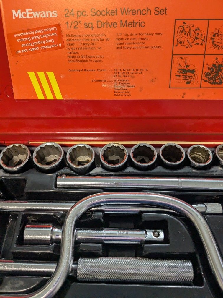  McEwans Socket Wrench Set 1/2" Drive Metric