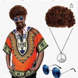 Conjunto de disfraz hippie para hombre Xxlarge