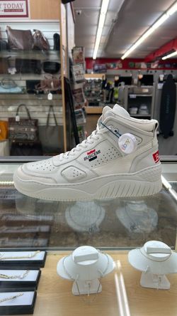 Buscemi White Leather High-Top Sneakers