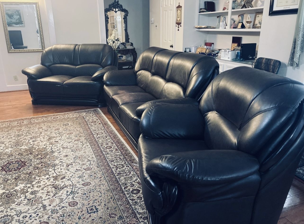 LEATHER SOFA LOVESEAT CHAIR