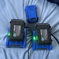 2 Kobalt 24v Max Lithium Ion 5.0 Ah Extended Run Batteries 1 24v Max Lithium Ion 2.0 Ah And 2 Chargers 