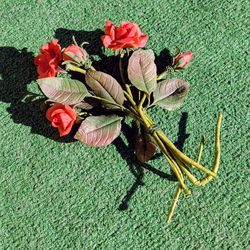 Dusty Rose 5 Stems 10" Artificial Faux Hard Decorative Bouquet Wedding Party EUC