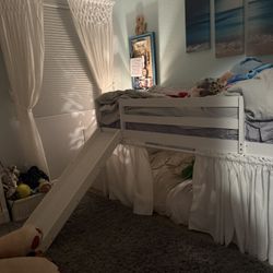 Twin Bed Loft, With Slide And Fort Underneath 
