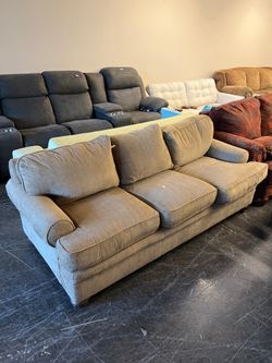 Kravet Furniture Sofa: Taupe Textured Fabric