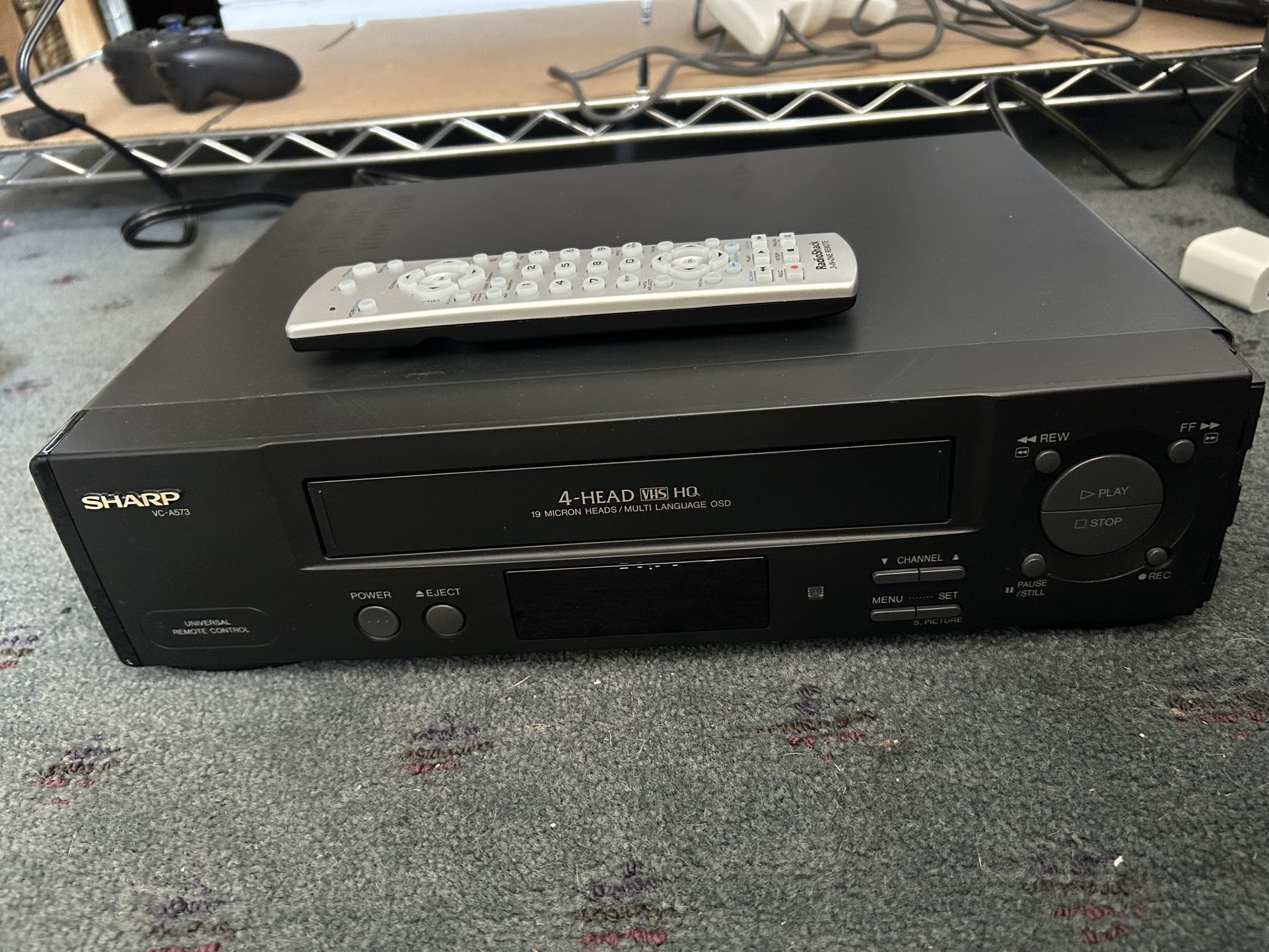 Sharp VC-A573U VCR VHS tape player with universal remote tested and working