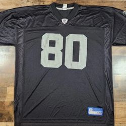 Vintage 2001 Jerry Rice #80 Oakland Raiders Reebok NFL Black Football Jersey 2XL