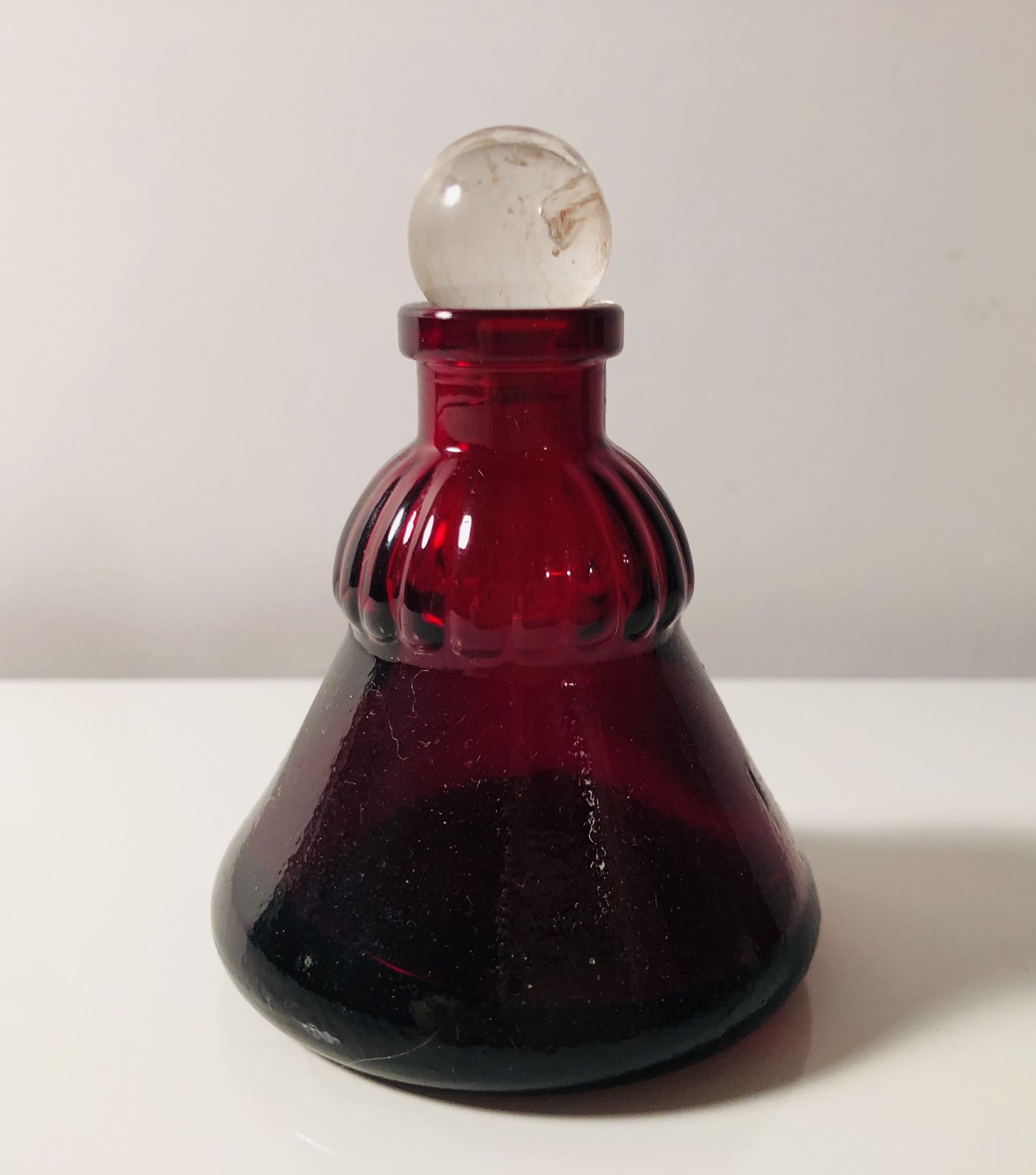 Antique Vintage Ruby Red Perfume Bottle Wheaton Glass Essential Oils