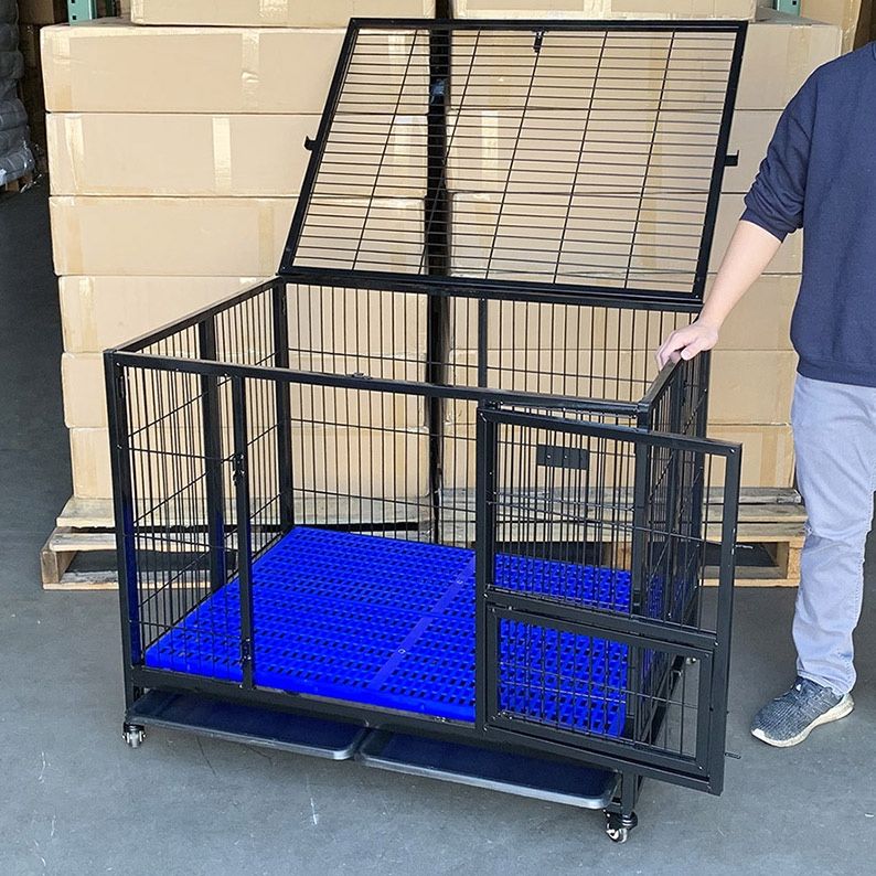 $180 (New in Box) Heavy-duty dog cage 41x31x34” single-door folding kennel w/ plastic tray