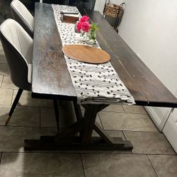 Wood Table And 6 Chairs 