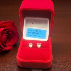 Sterling Silver Morganite Earrings 