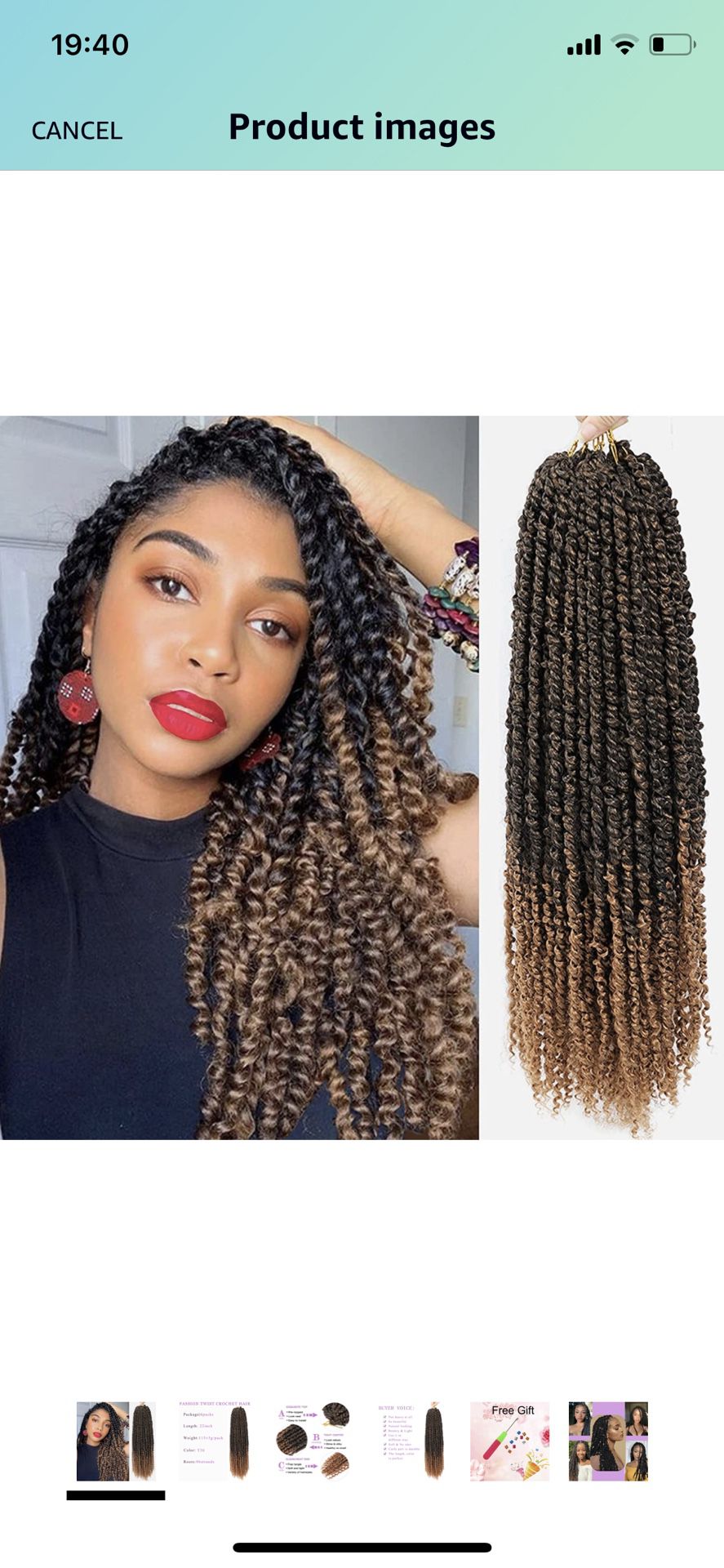Passion Twist Crochet Hair 22 Inch Pre-twisted Passion Twist Hair Bohemian Twist Crochet Hair Pre Looped Crotchet Synthetic Hair For Black Women (6Pac
