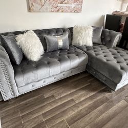 Grey Sectional Sofá 