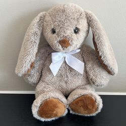 Kaisiyang Plush Bunny Rabbit Bow Stuffed Animal Brown Foot Pads Ears