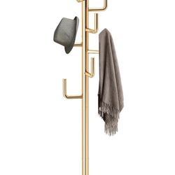 [BRAND NEW] ZOZOE Metal Modern Coat Racks, Cactus Coat Rack Freestanding with Natural Marble Base, Golden Coat Rack Stand with 8 Hooks, Coat Tree Hang