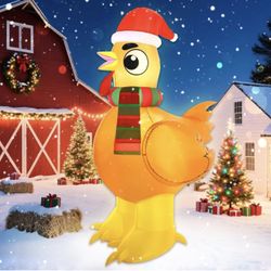 6FT Christmas Inflatables Chicken Outdoor Decorations