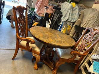 Nice Round stone table with 2 chairs