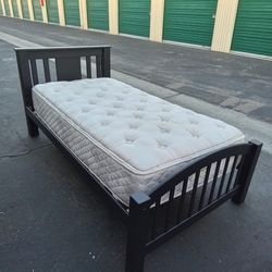 TWIN BED FRAME WITH MATTRESS