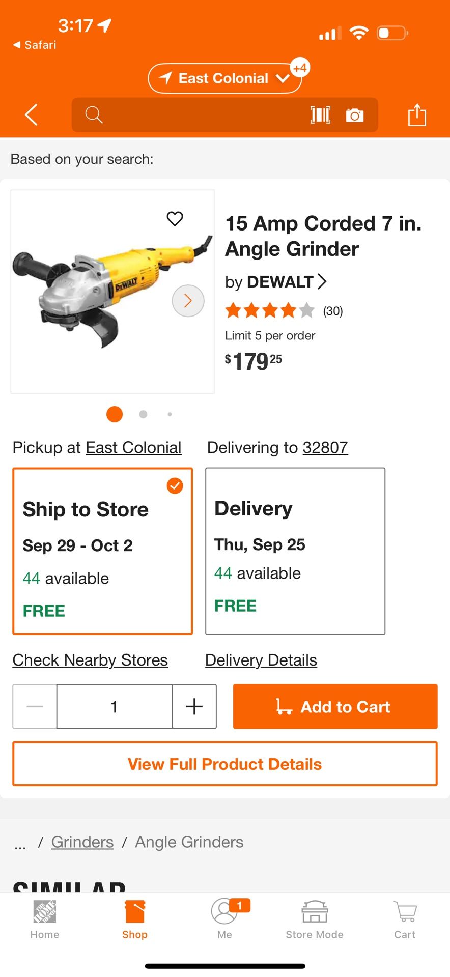 Dewalt Angle Grinder