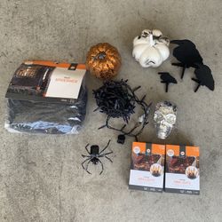A bunch of Halloween decor