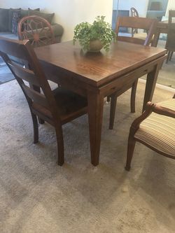 Wood Dining Table with Chairs