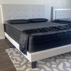Complete Bed King Size Bed Frame With New Mattress/Fast Delivery 