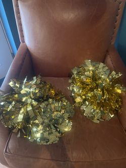 Gold Metallic Pom Poms- $10