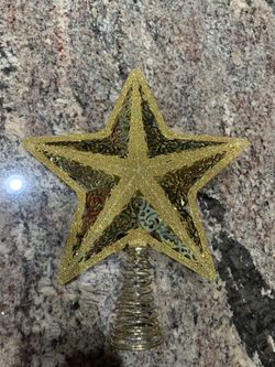 New gold tree topper Christmas 8.5”
