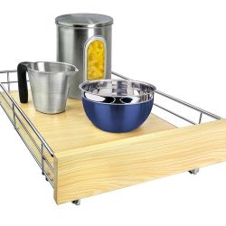 Pull Out Cabinet Organizer, 14" x 21" Slide Out Drawers for Kitchen Cabinets - Sliding Pull-Out Pantry Shelves