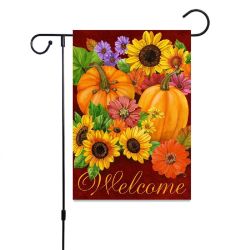Large Double Sided Garden Flag Fall Decoration Flag Harvest Pumpkin
