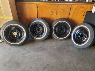 White wall tires 15 inch 6 lug  chevy rims