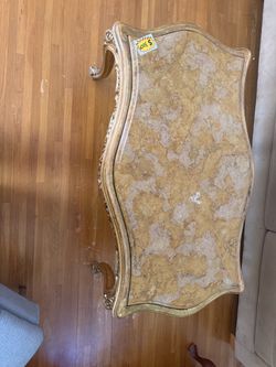 French Provincial Marble Top Coffee Table