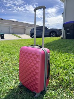 Pink Hard-Shell Carry-On Luggage – 14.5 x 23 x 9 in