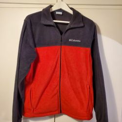 Columbia black and red full zip fleece jacket size medium