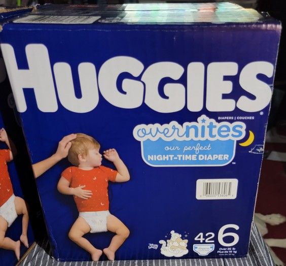 Huggies Overnites Size 6 Option 1) 1 Box $25.00 Option 2) 2boxes $46.00