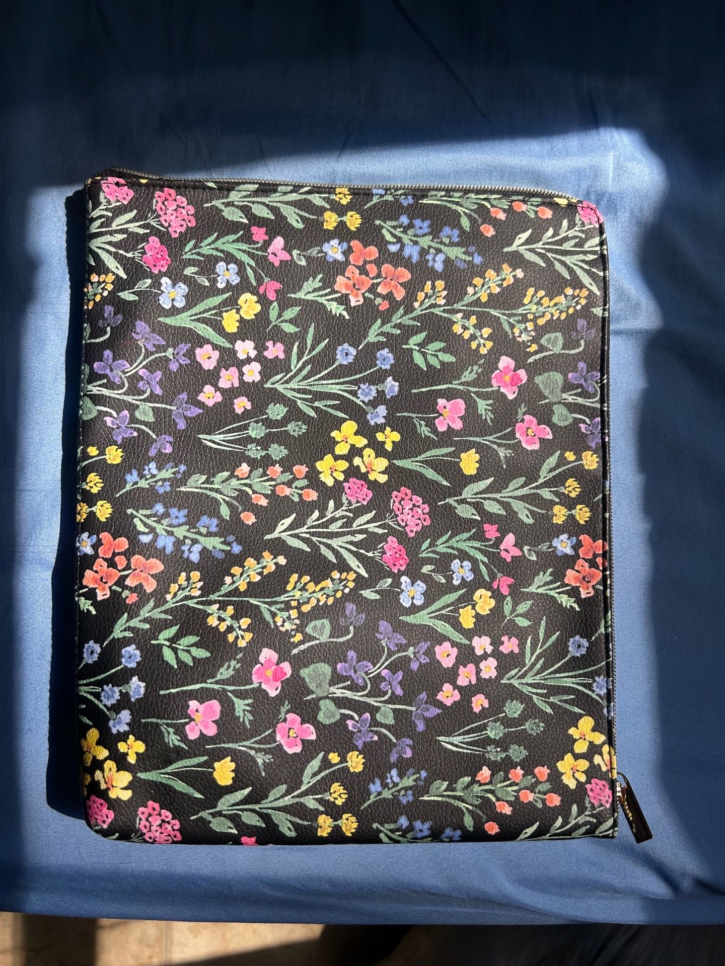 Flower Field Black 11x7.5 Accessory Pouch by Day Designer for Blue Sky