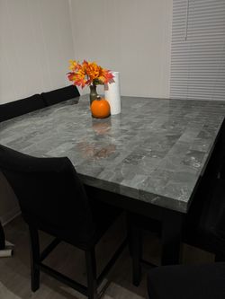Maysville Counter Top Dining Table with Black Chairs - O.B.O