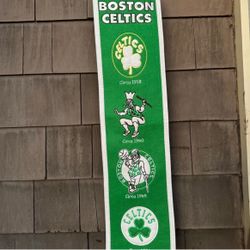 NBA champions Boston Celtics wall hanging felt banner with embroidered logos