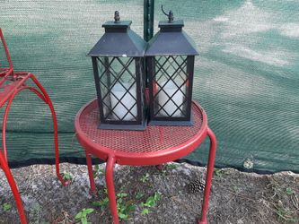 3 Outside Tables 2 Lanterns 1 Birdcage