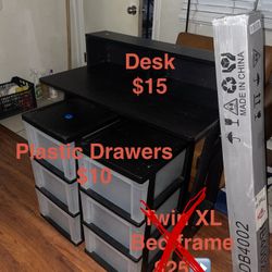 Desk And Storage Drawers