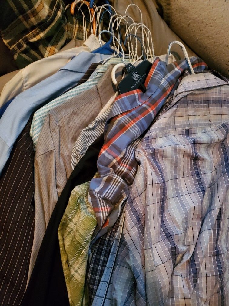 25 button up men's XL long sleeve shirts