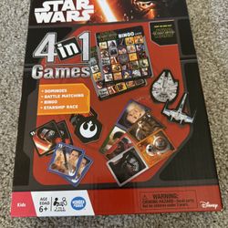 New! Star Wars 4 In 1 Game (Bingo, Dominos, Starship Race, Battle Matching)