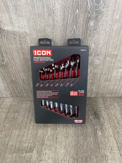 Icon Flex Ratcheting Wrench Set WRFS-8