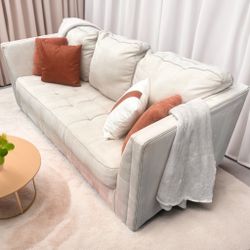 Ivory White Filone 88” Microsuede Sofa by Ashley HomeStores