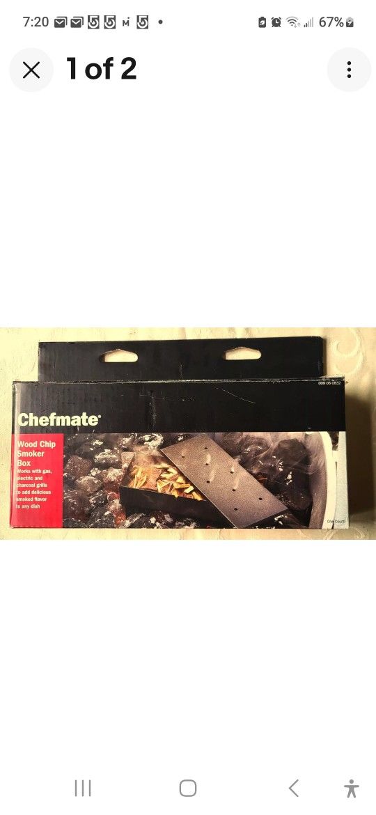 BBQ Smoker Wood Chip Box Yard Steam Charcoal Gas Electric Grills Never Used