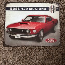 Metal Mustang Sign