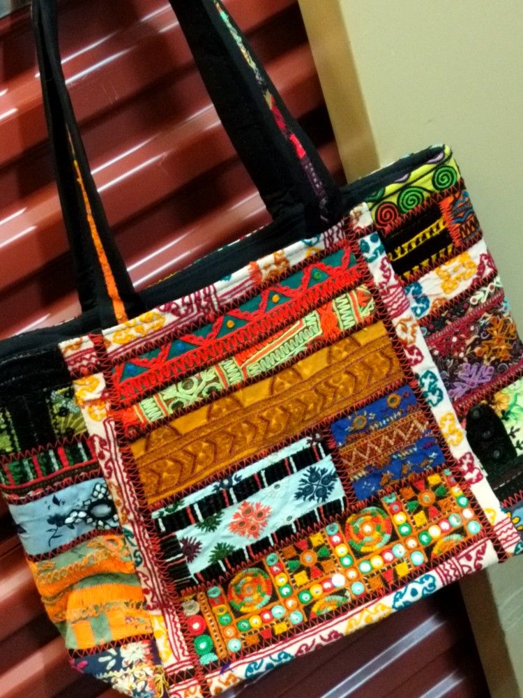 Handmade Embroidered Shoulder Bag – Bold Folk Design
