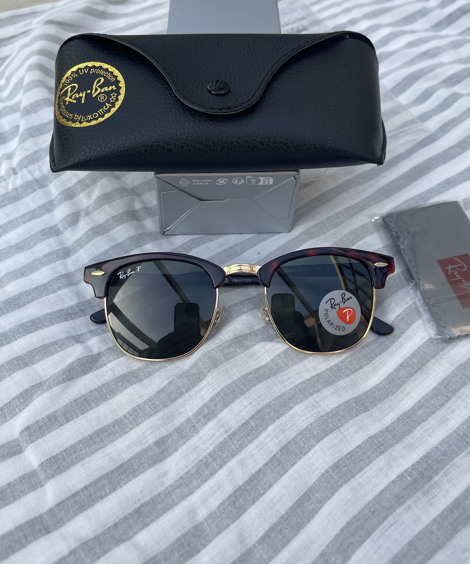 Polarized Lenses Clubmaster 3016 Tortoise Frame Sunglasses