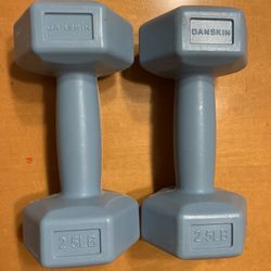 Pair of 2.5 LB Danskin dumbbells. Coral Springs 33071