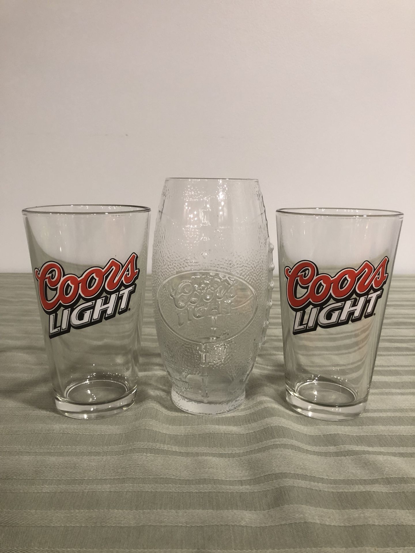 Set of three Coors light glasses