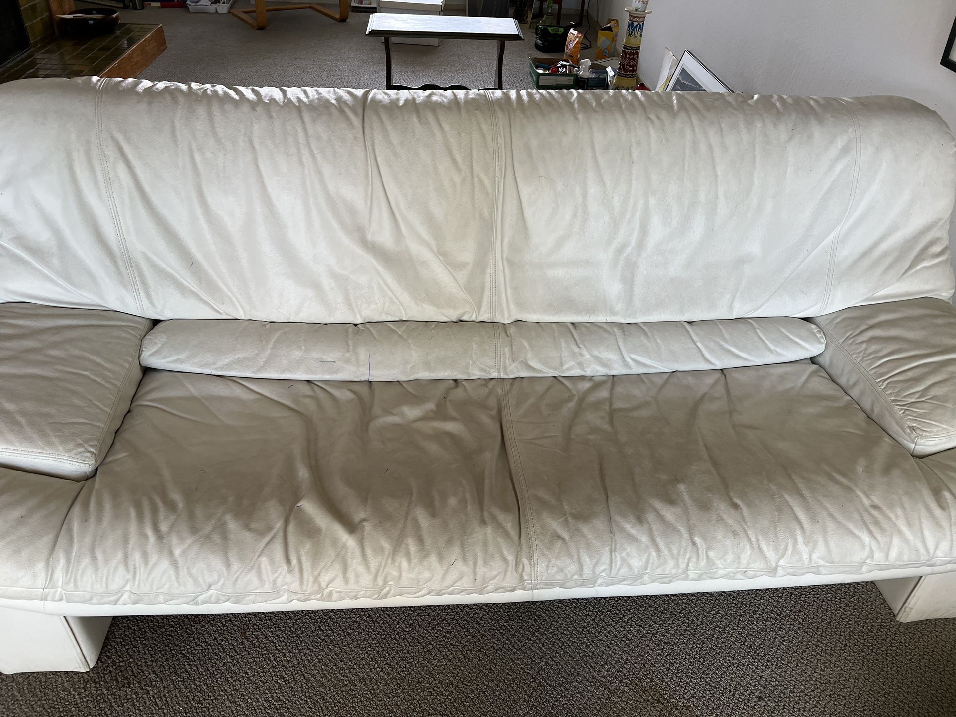 Two Free Faux Leather Sofas / Couches